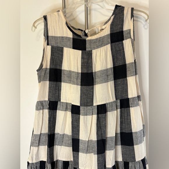 Tribe Alive Black and Cream Linen Maxi Dress - Picture 3 of 6